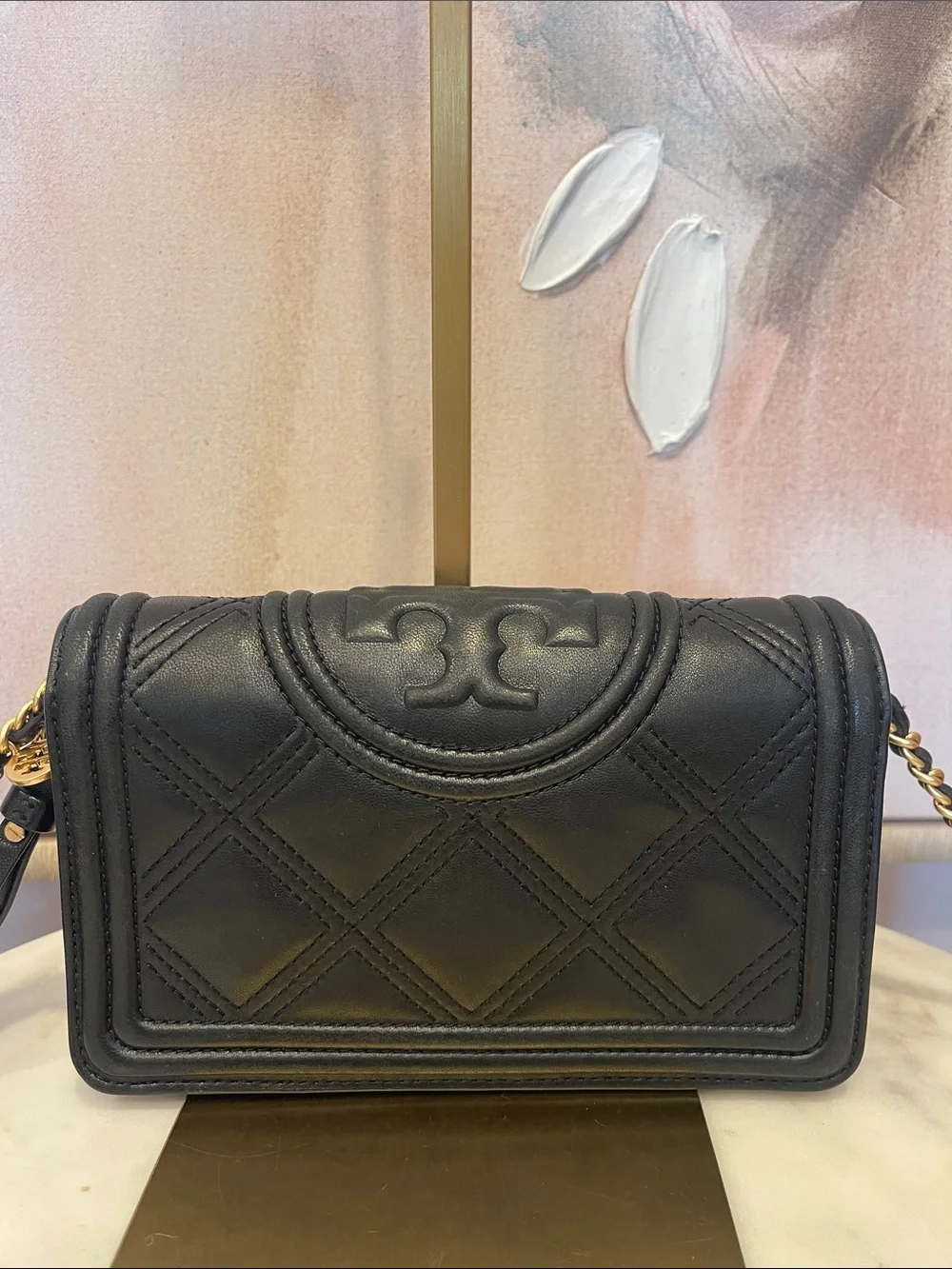 Tory Burch Fleming Soft Wallet Crossbody Bag in Black